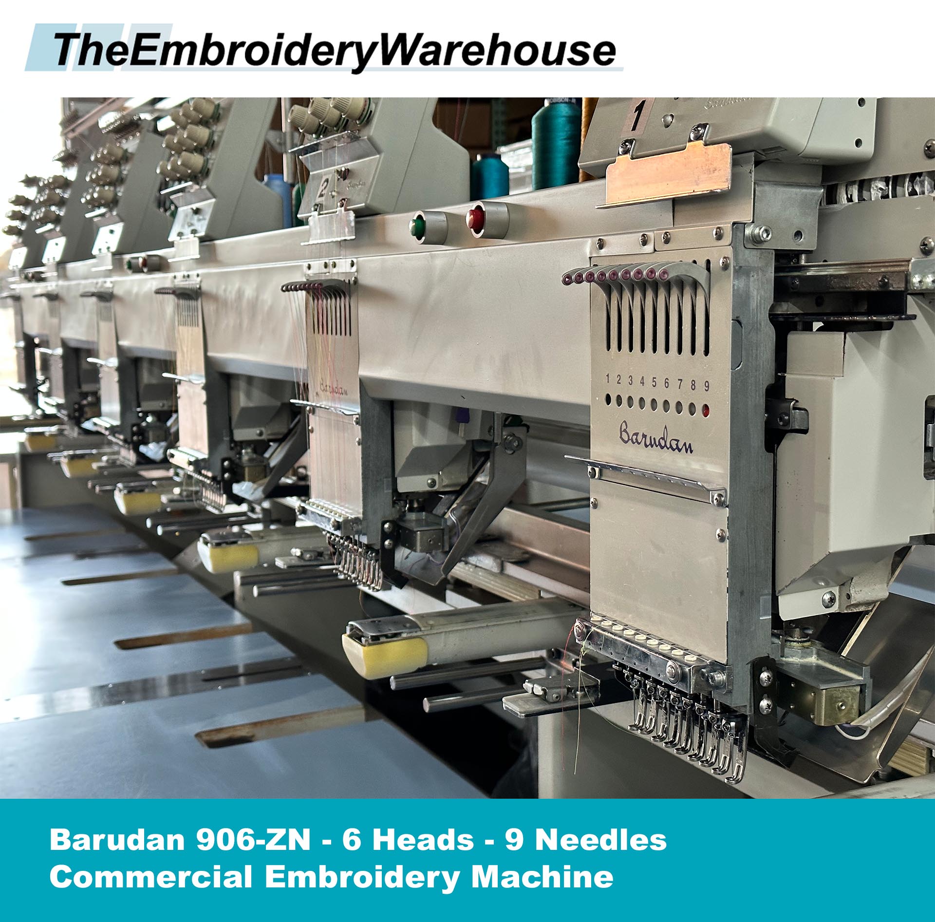 Barudan 906ZN 6 Heads 9 Needles Commercial Embroidery Machine
